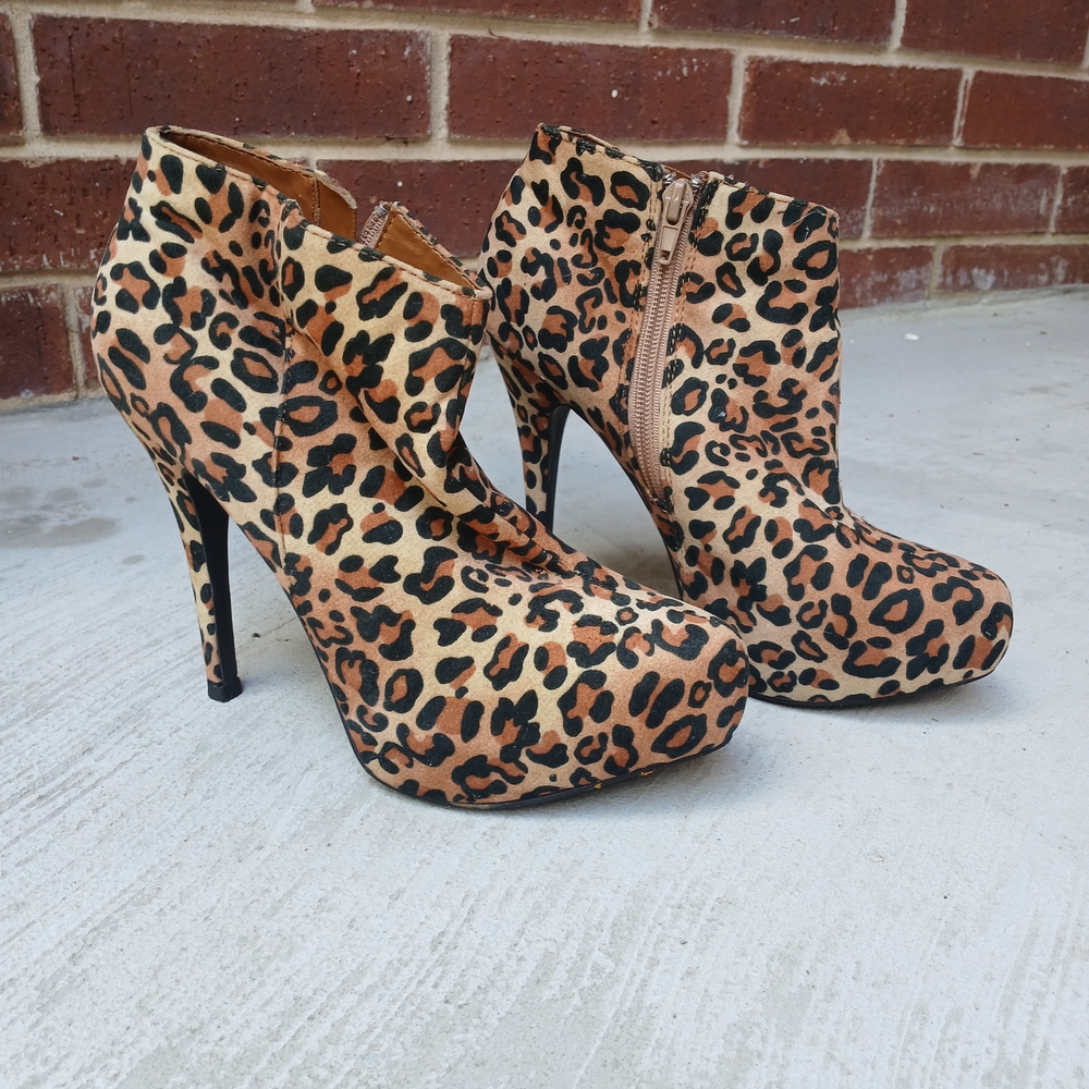 Leopard Print Ankle Boots